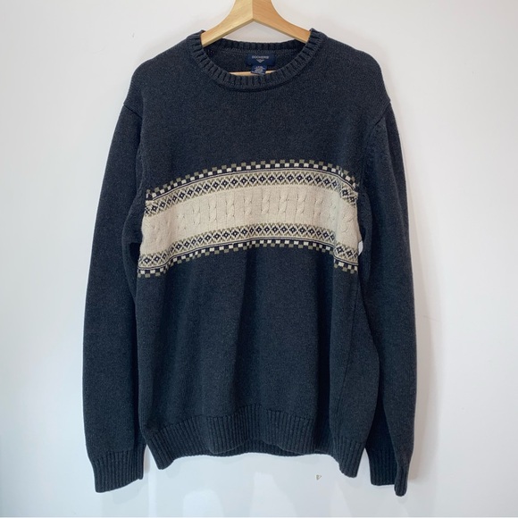 Levi’s Dockers Men's Grey and Cream Cotton Sweater, Large Tall - Picture 1 of 5